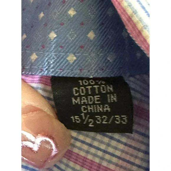 English Laundry Men's Long Sleeve Button Down Plaid Shirt Size 15.5 - Picture 10 of 13